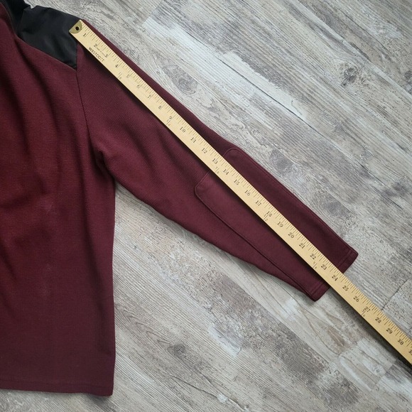 Calvin Klein Burgundy 1/4 Zip Collared Pullover Sweater Top Mens Size XL - Picture 9 of 11